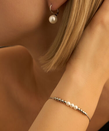 Bracciale Silver Pearls Argento Rodiato Perla sintetica