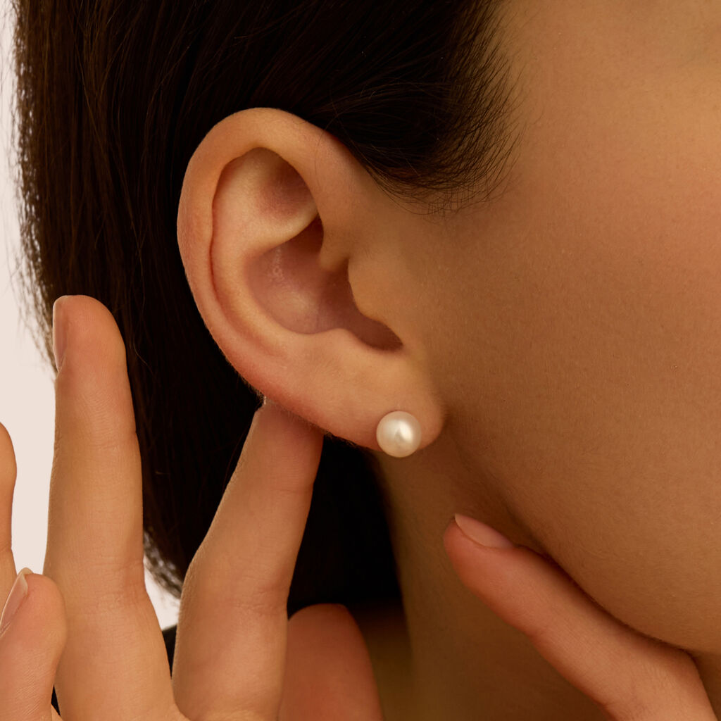 Orecchini Lobo Gabrielle Oro Bianco Perla Akoya