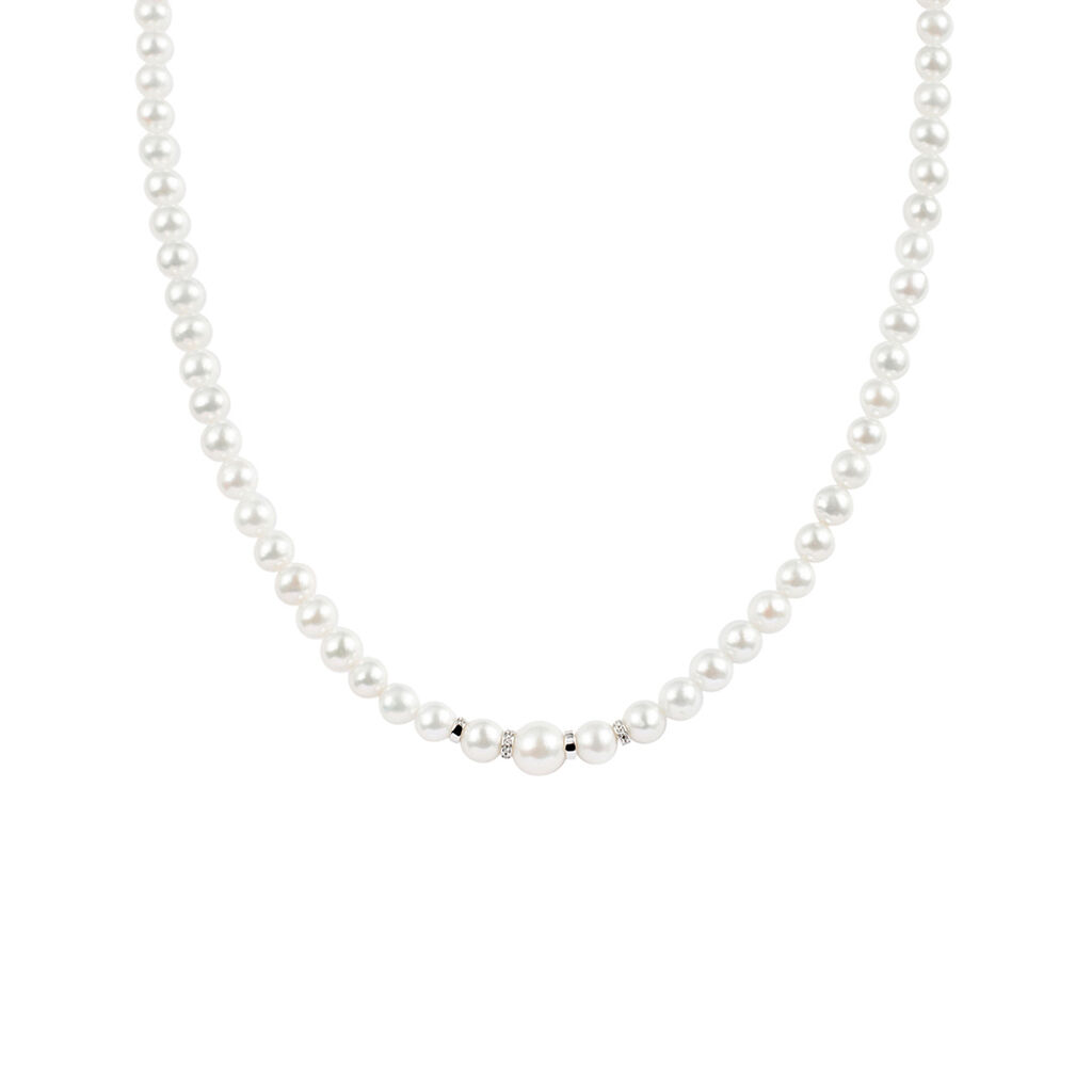 Collana Gabrielle Precious Oro Bianco Perla D'Acqua Dolce Diamante