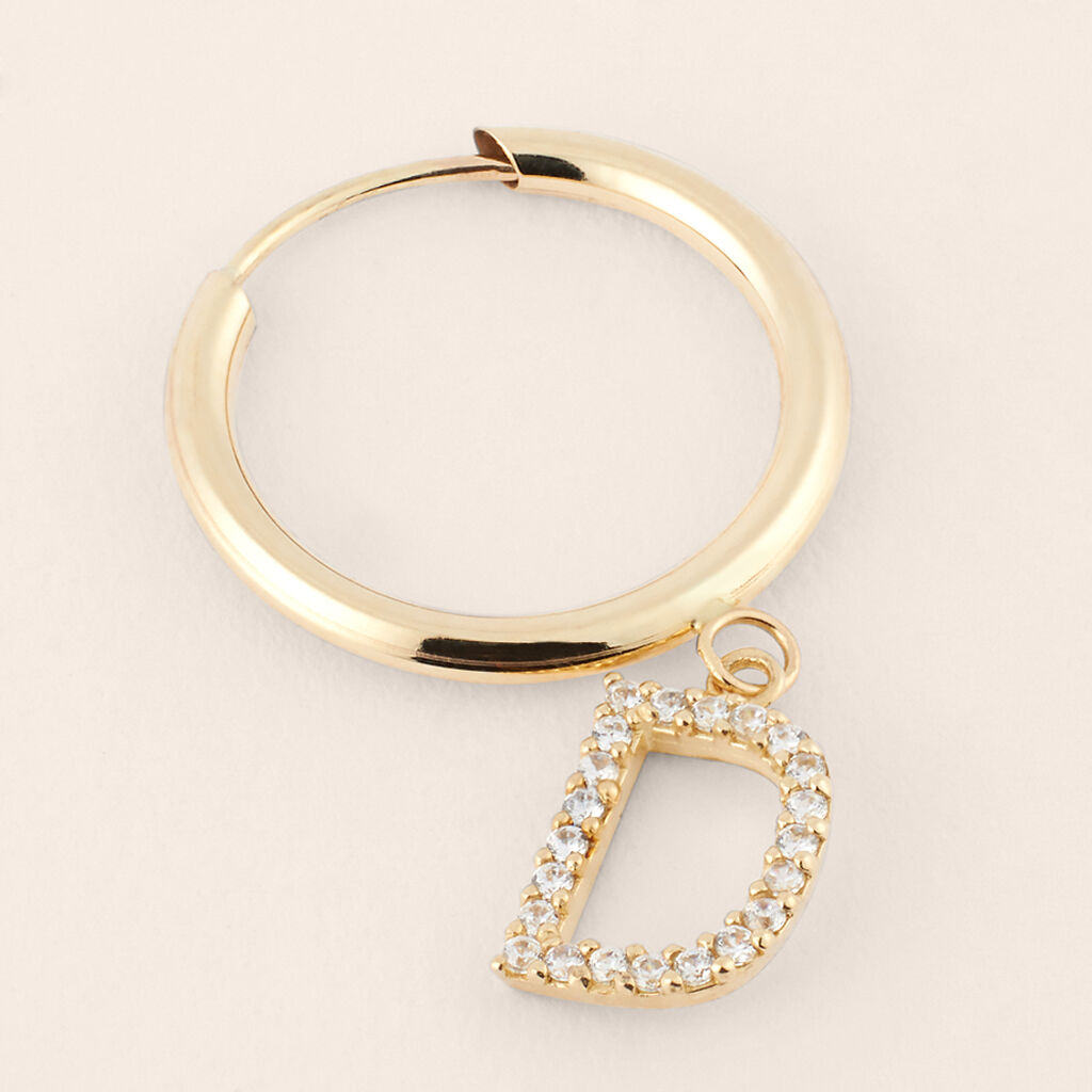 Mono Orecchino A Cerchio Toujours Oro Giallo Cubic Zirconia