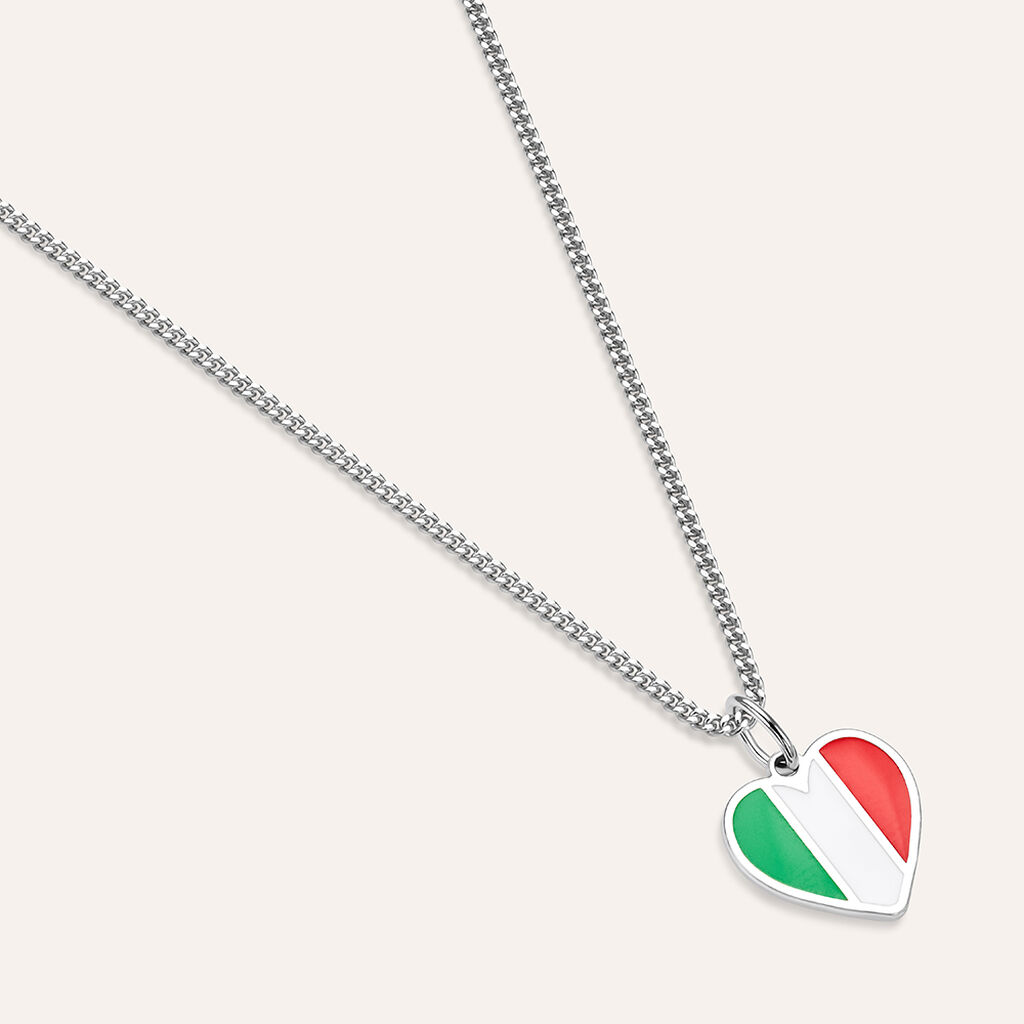 Pendente Saluti&Baci Cuore Love Beats Argento Rodiato