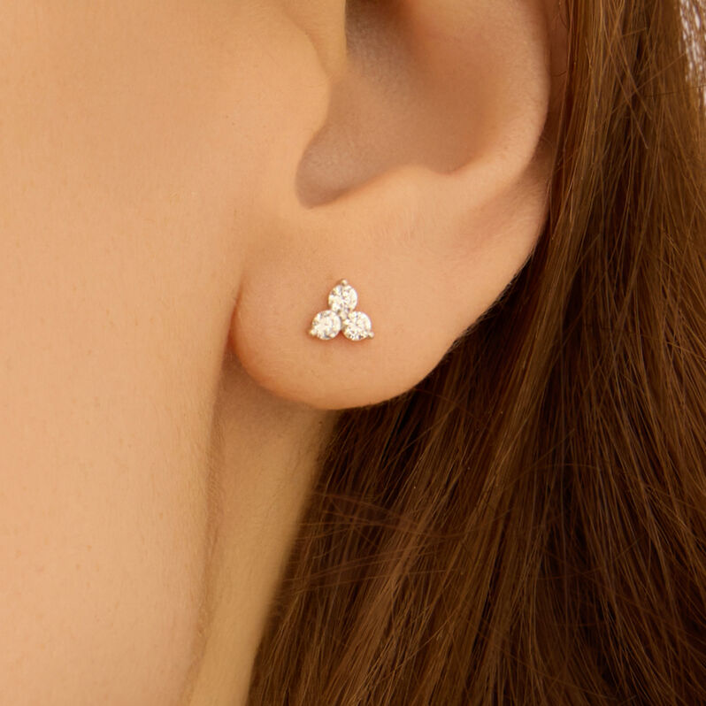 Orecchini Lobo Trilogy Silver Elegance Argento Rodiato Cubic Zirconia - Orecchini a Lobo Donna | Stroili