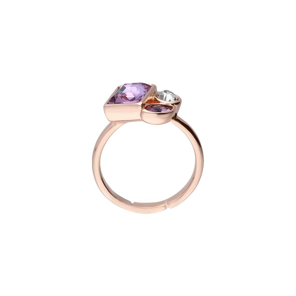 Anello Fantasia Violet Ottone Rosa Cristallo