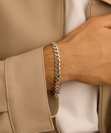 Bracciale Catena Gentleman Argento Rodiato