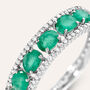 Anello Fascia Charlotte Oro Bianco Smeraldo Diamante
