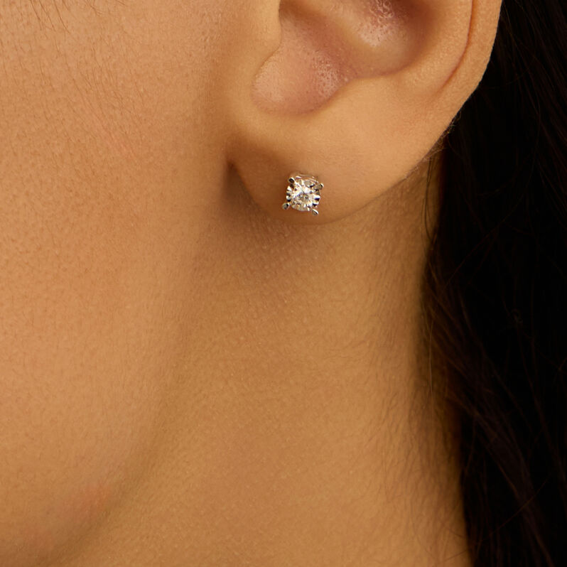 Orecchini Lobo Punto Luce Diamotion Oro Bianco Diamante - Orecchini a Lobo Donna | Stroili