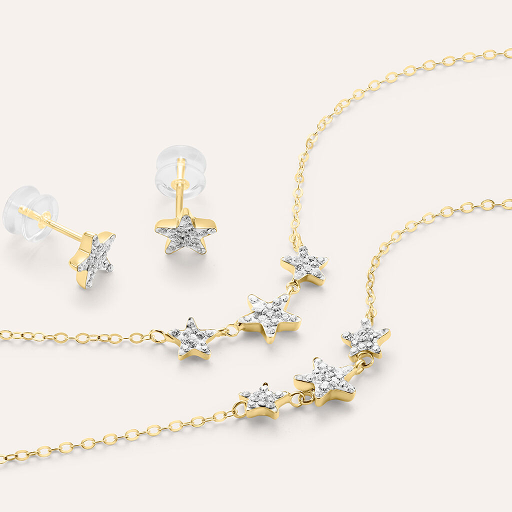 Orecchini Lobo Christelle Oro Giallo Cristallo