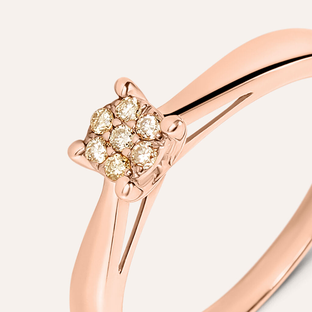 Anello Solitario Sophia Oro Rosa Diamante