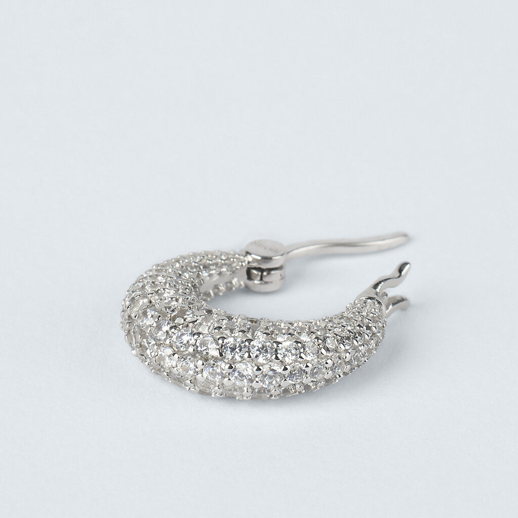 Orecchini A Cerchio Silver Shine Argento Rodiato Cubic Zirconia - Orecchini a Cerchio Donna | Stroili