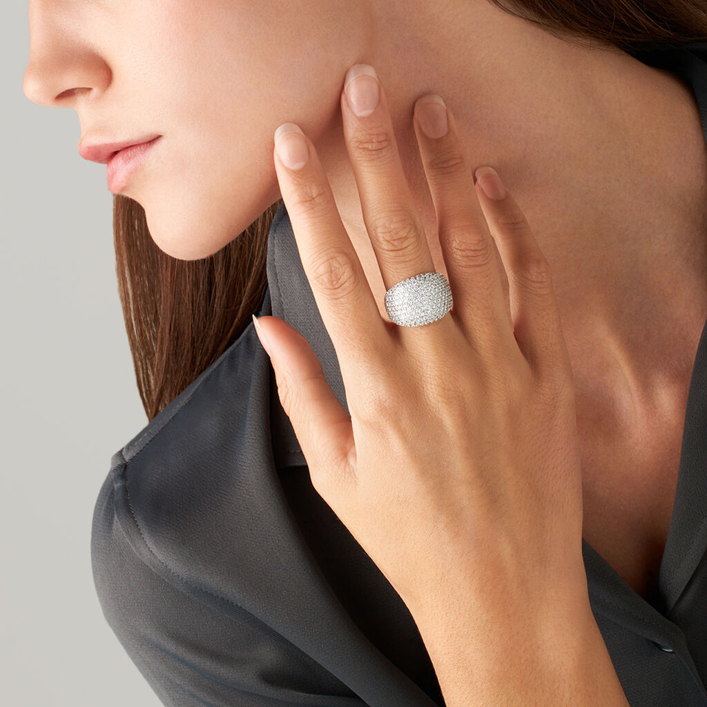 Anello Fascia Silver Shine Argento Rodiato Cubic Zirconia - Anelli con Pietre Donna | Stroili