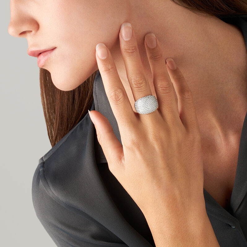 Anello Fascia Silver Shine Argento Rodiato Cubic Zirconia - Anelli con Pietre Donna | Stroili