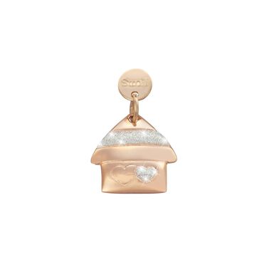 Charm in argento rosato e glitter