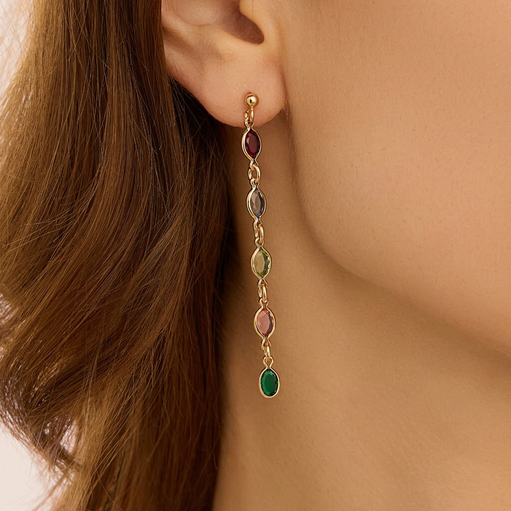 Orecchini Pendenti Golden Dream Placcato Oro Giallo Cubic Zirconia