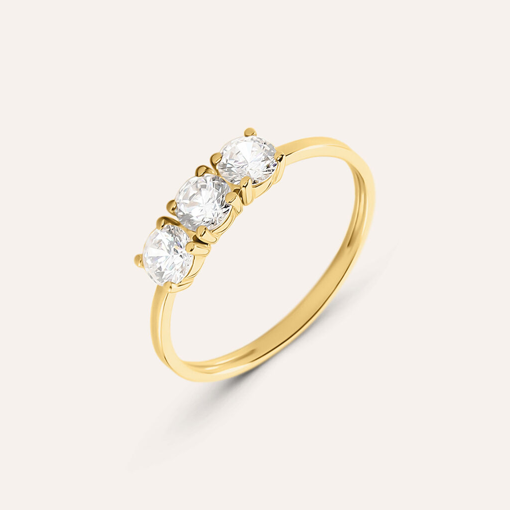 Anello Trilogy Claire Oro Giallo Cubic Zirconia