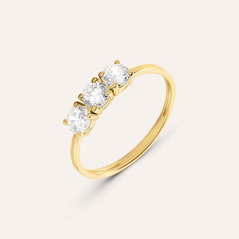 Anello Trilogy Claire Oro Giallo Cubic Zirconia - Anelli con Pietre Donna | Stroili