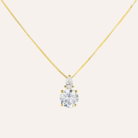 Collana Doppio Punto Luce Claire Oro Giallo Cubic Zirconia - Collane Punto Luce Donna | Stroili