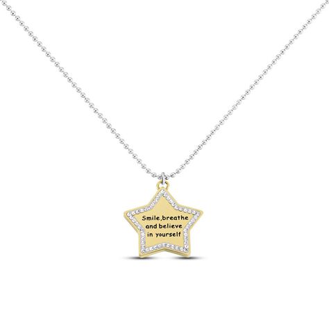 Collana Lady Message Acciaio Bicolore Philosophy e Cristalli - Collane Donna | Stroili