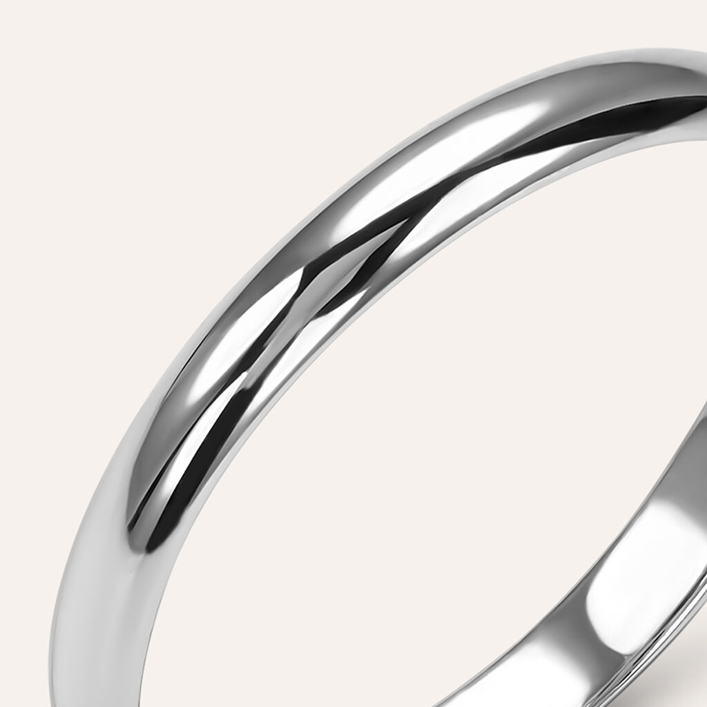 Fede Classica Leggera 2.5 mm Oro Bianco - Anelli con Incisione Unisex | Stroili