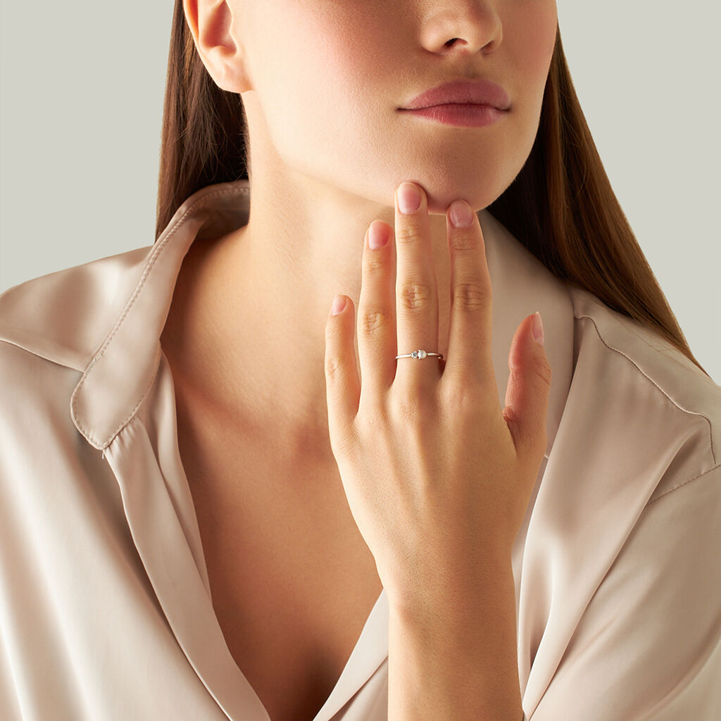 Anello Bilogy Silver Pearls Argento Rodiato Perla sintetica Cubic Zirconia