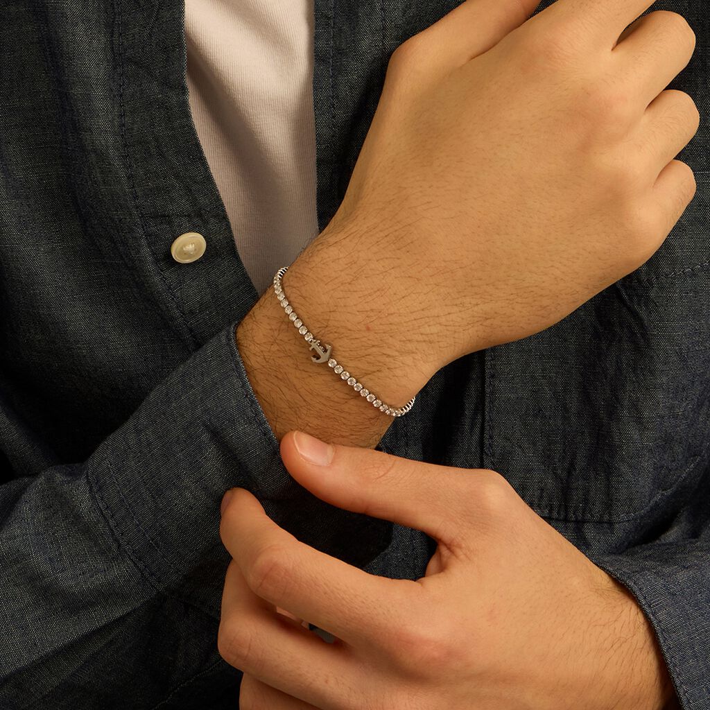 Bracciale Tennis Man Code Acciaio Cubic Zirconia