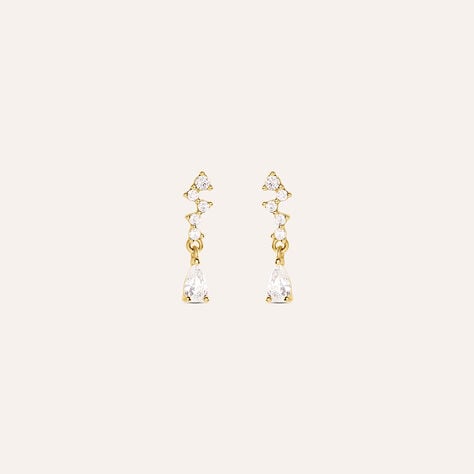 Orecchini Pendenti Silver Glow Argento Dorato Cubic Zirconia - Orecchini Pendenti Donna | Stroili