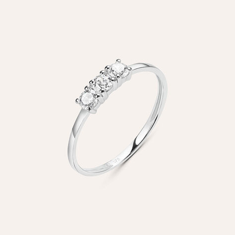 Anello Trilogy Claire Oro Bianco Cubic Zirconia - Anelli con Pietre Donna | Stroili