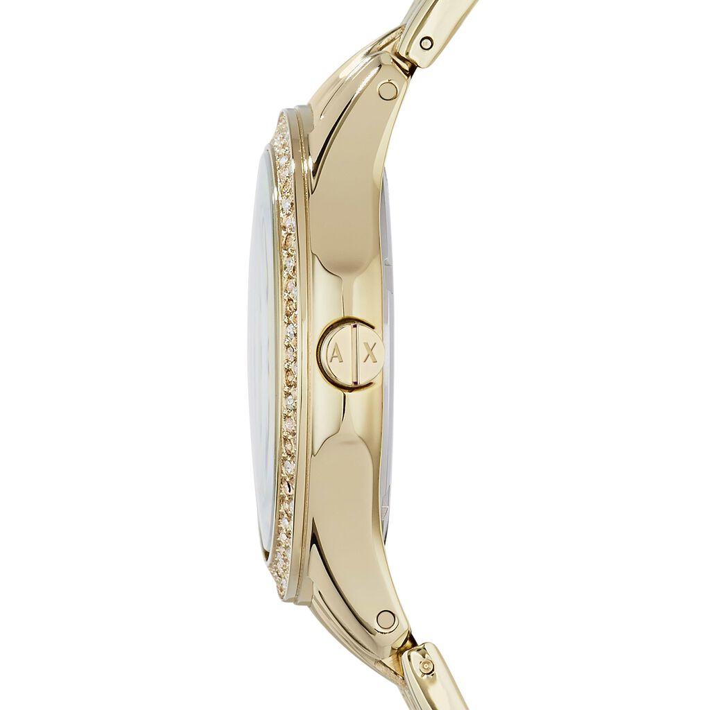 Orologio Armani Exchange solo tempo cinturino e cassa in acciaio dorato con cristalli