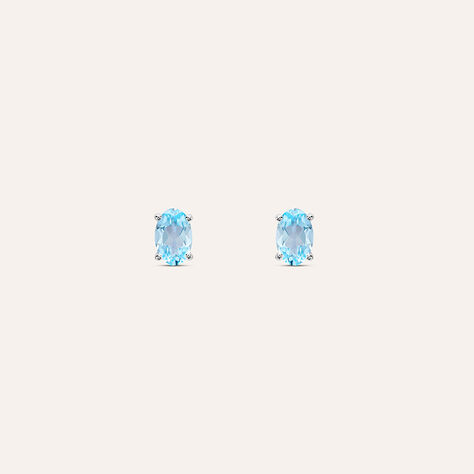 Orecchini Lobo Punto Luce Am&eacute;lie Oro Bianco Topazio - Orecchini a Lobo Donna | Stroili