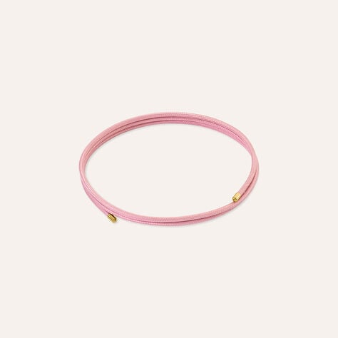 Choker Magnetico Cordino Rosa e Acciaio Dorato - Catenina Unisex | Stroili
