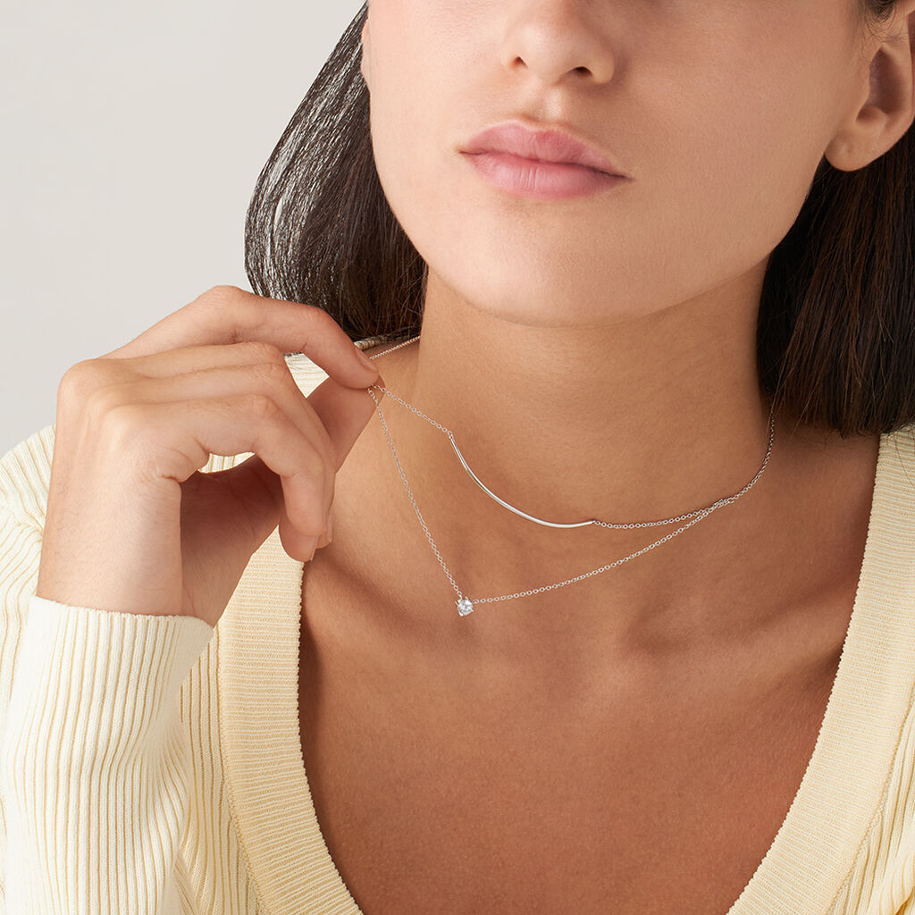 Collana Punto Luce Silver Elegance Argento Rodiato Cubic Zirconia - Collane Punto Luce Donna | Stroili