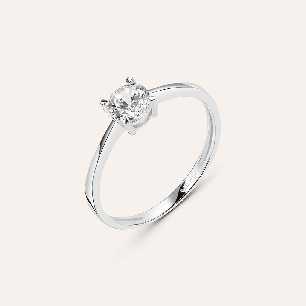 Anello Solitario Claire Oro Bianco Cubic Zirconia - Anelli con Pietre Donna | Stroili