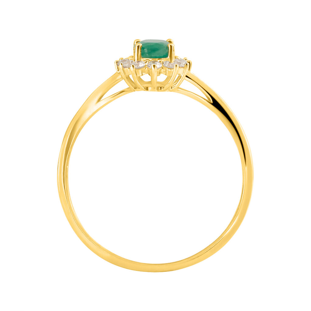 Anello Solitario Kate Charlotte Oro Giallo Smeraldo Diamante - Anelli con Pietre Donna | Stroili
