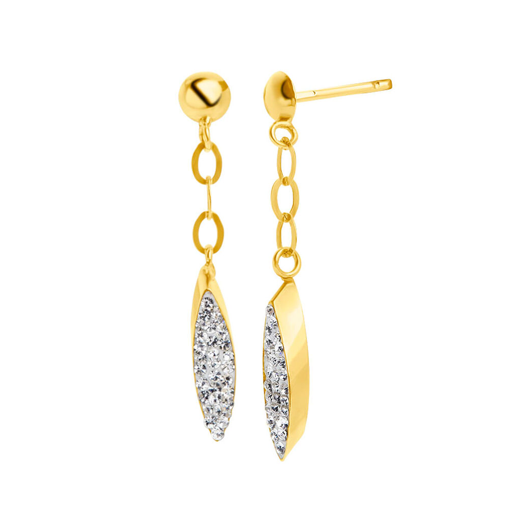 Orecchini Pendenti Christelle Oro Giallo Cristallo - Orecchini Pendenti Donna | Stroili