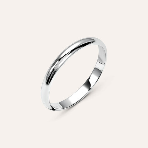 Fede Classica Leggera 2.5 mm Oro Bianco - Anelli con Incisione Unisex | Stroili