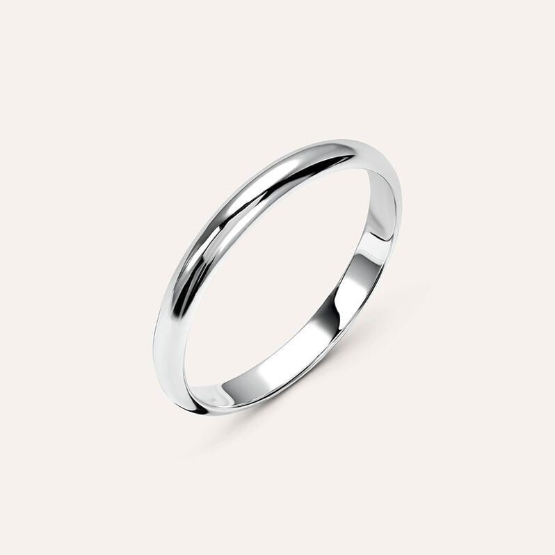 Fede Classica Leggera 2.5 mm Oro Bianco - Anelli con Incisione Unisex | Stroili