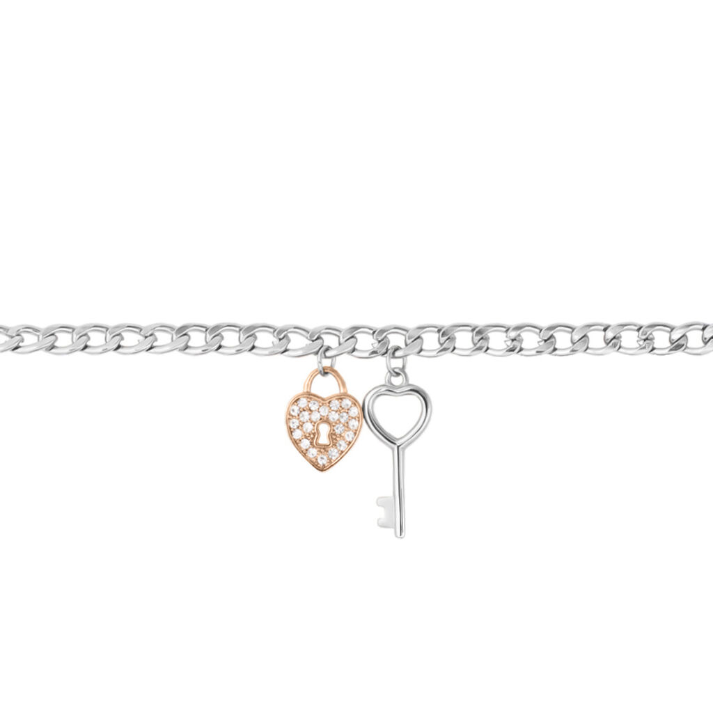 Bracciale Lady Chic Acciaio Bicolore Bianco / Rosa Cristallo - Bracciali Donna | Stroili