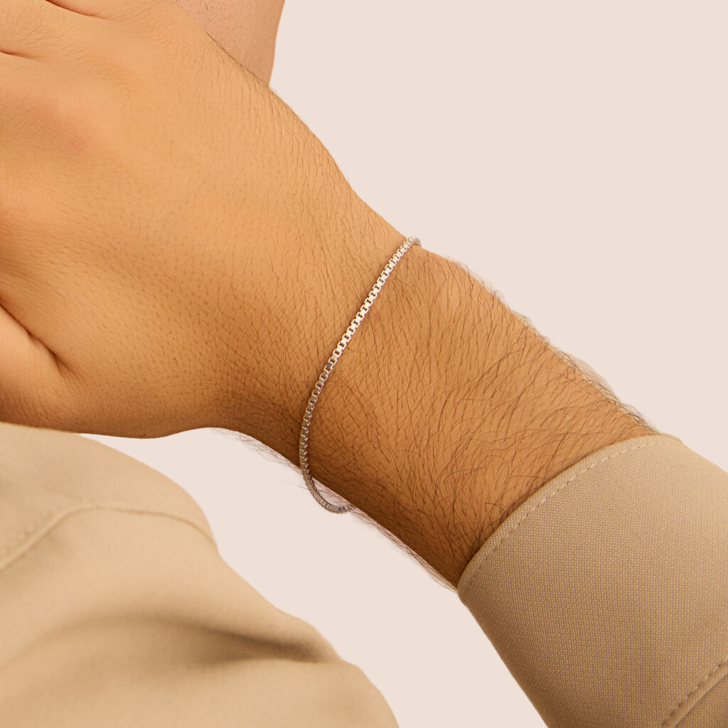 Bracciale Catena Gentleman Argento Rodiato