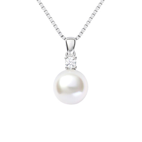 Collana Gabrielle Oro Bianco Perla D'Acqua Dolce Cubic Zirconia - Collane Donna | Stroili