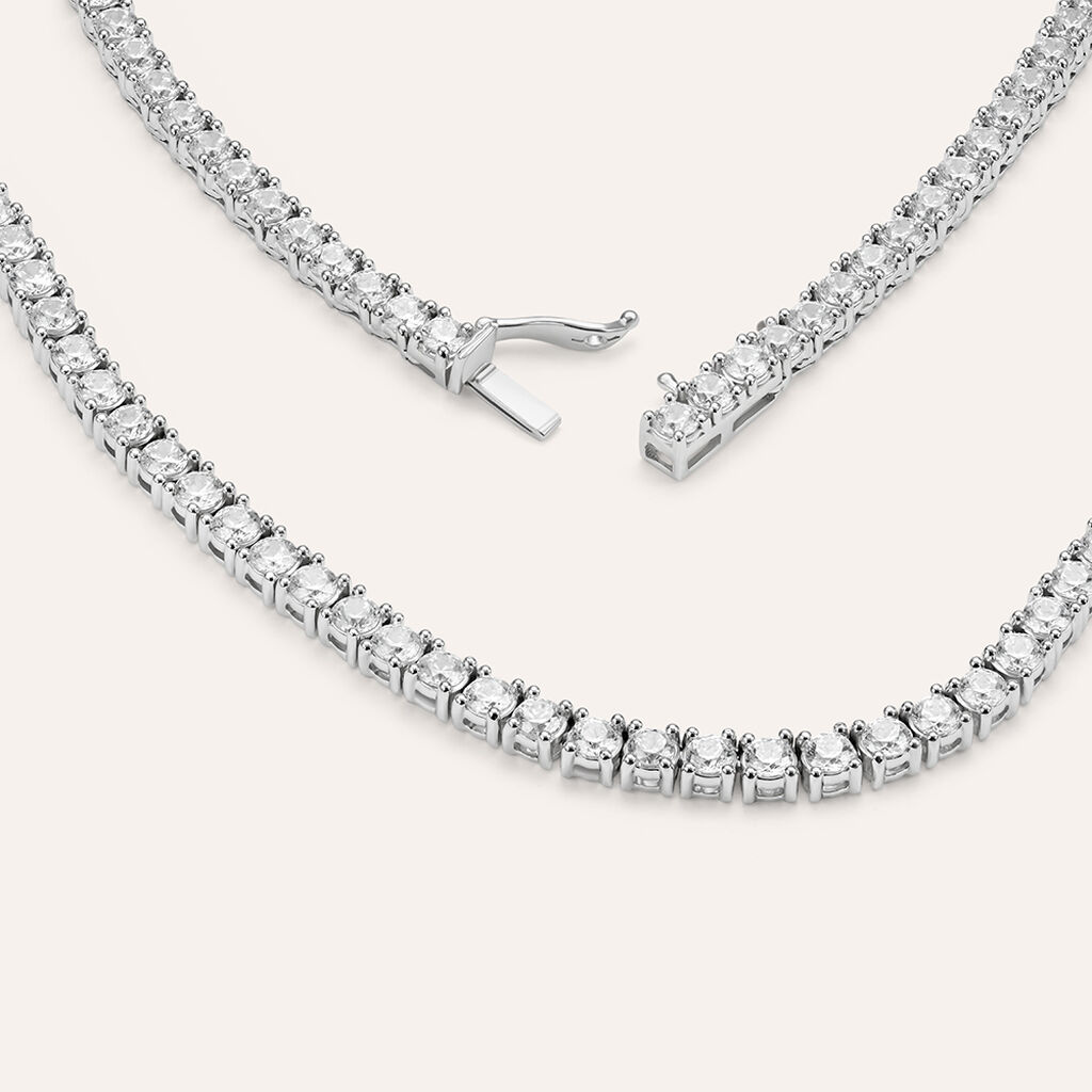 Collana Tennis Diamade Oro Bianco Diamante Lab-Grown