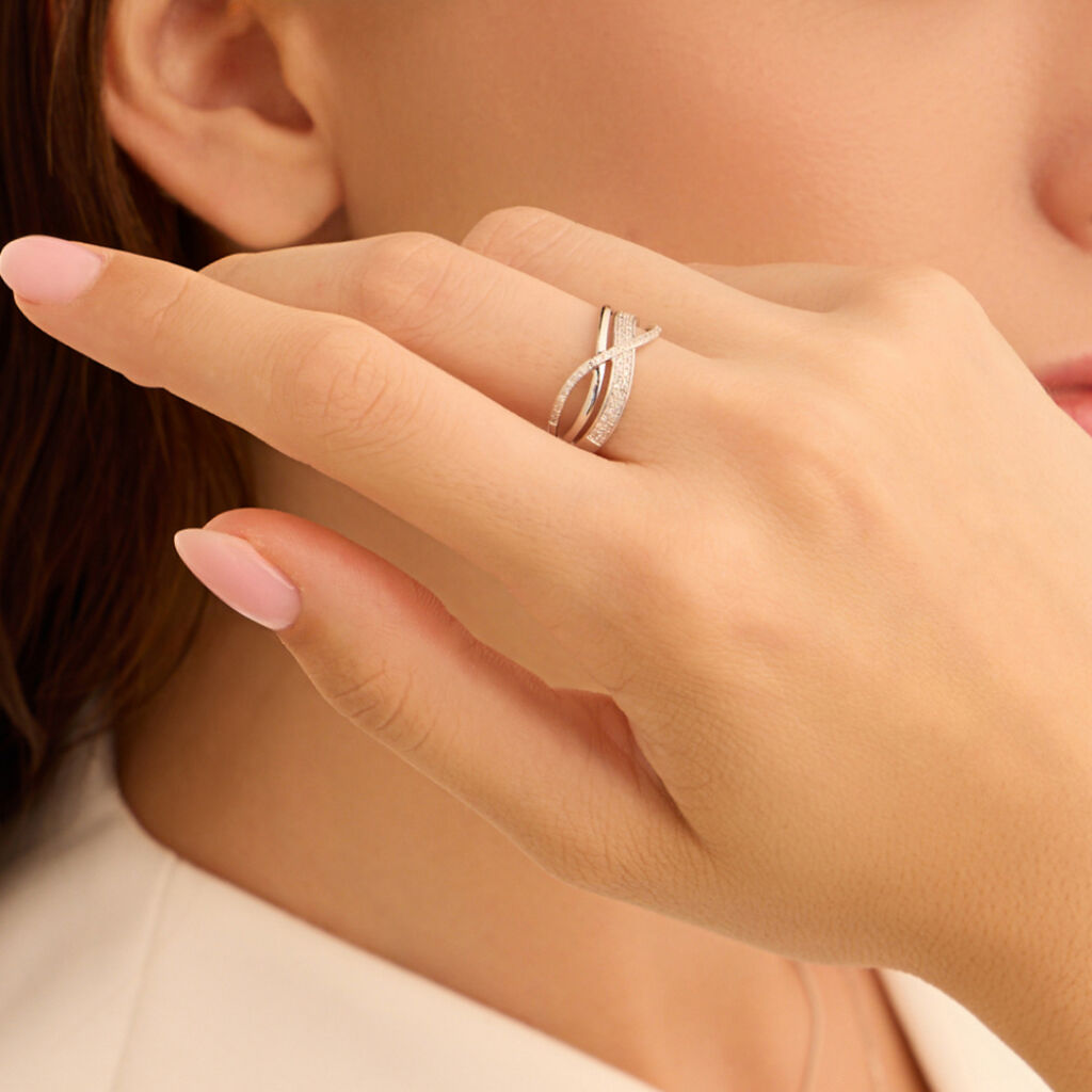 Anello Fascia Sophia Oro Bianco Diamante