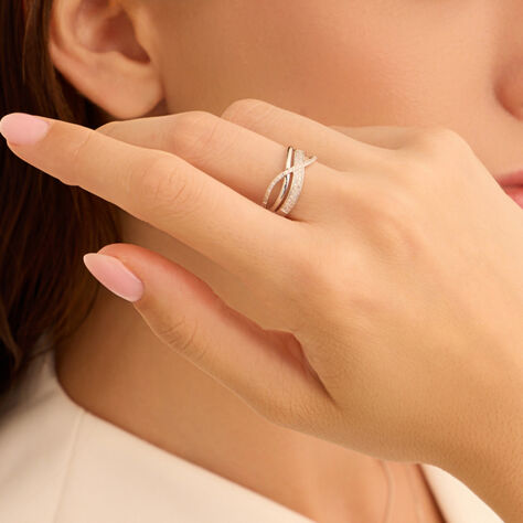 Anello Fascia Sophia Oro Bianco Diamante - Anelli a Fascia Larga Donna | Stroili