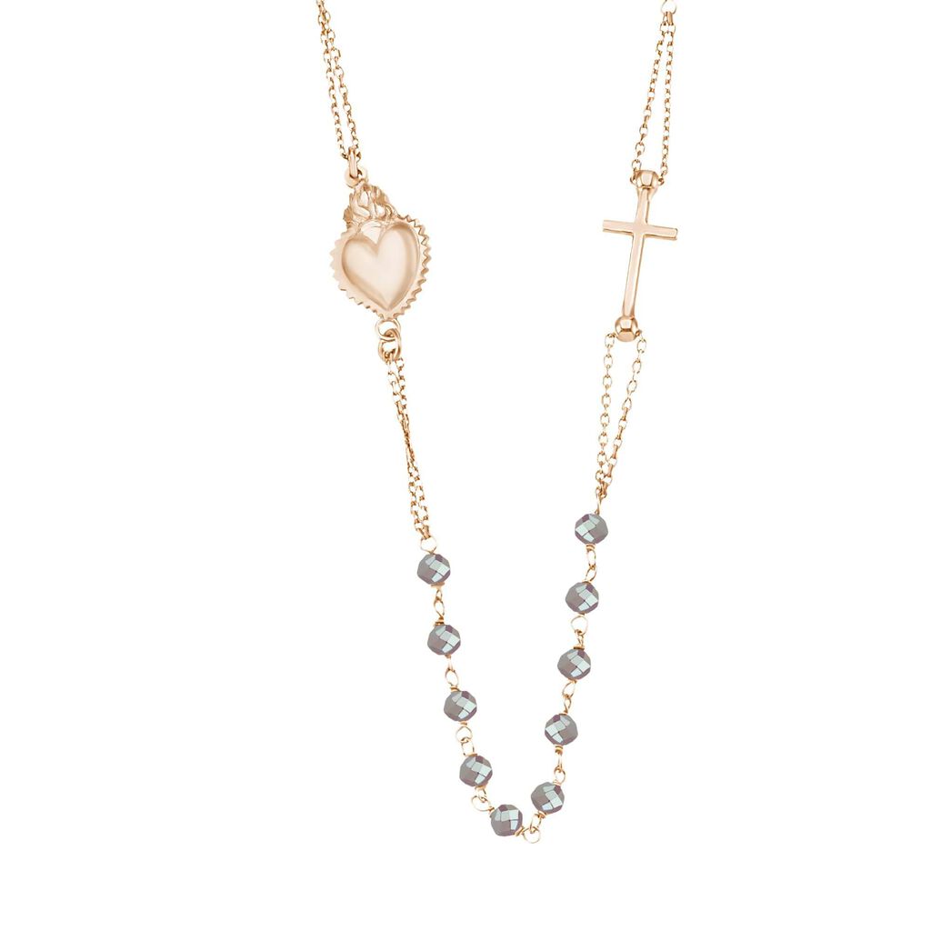 Collana Rosario Silver Soul Argento Rosa Cristallo - Collane Rosario Donna | Stroili