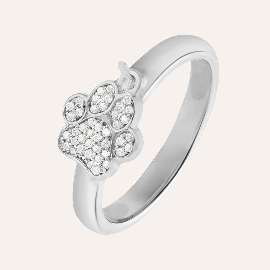 Anello Gattino In Argento Sterling 925 Con Cubo Di Zirconia – Gioiello Simpatico E Brillante