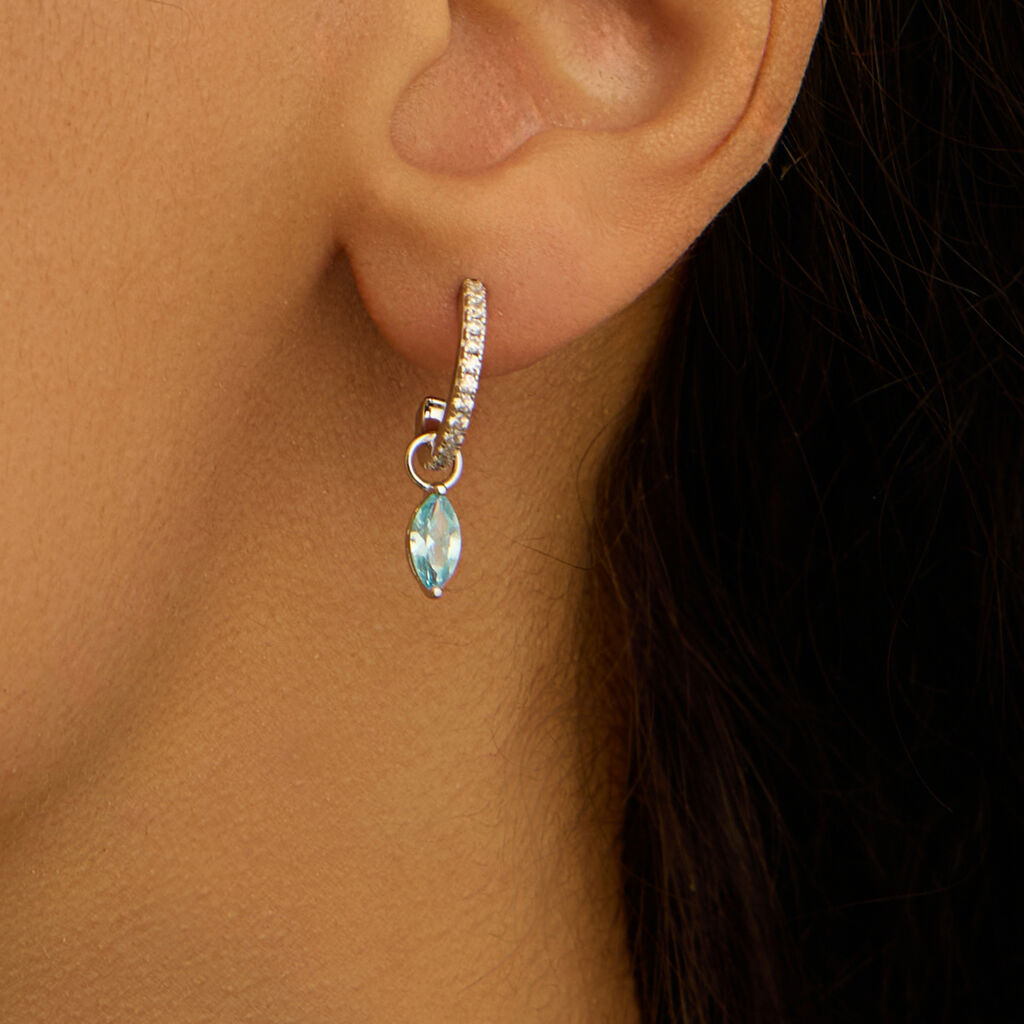 Charm per Orecchini a Cerchio Silver Rainbow Argento Rodiato Cubic Zirconia