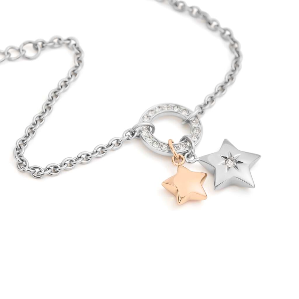 Bracciale Sunrise Acciaio Bicolore Bianco / Rosa Cristallo