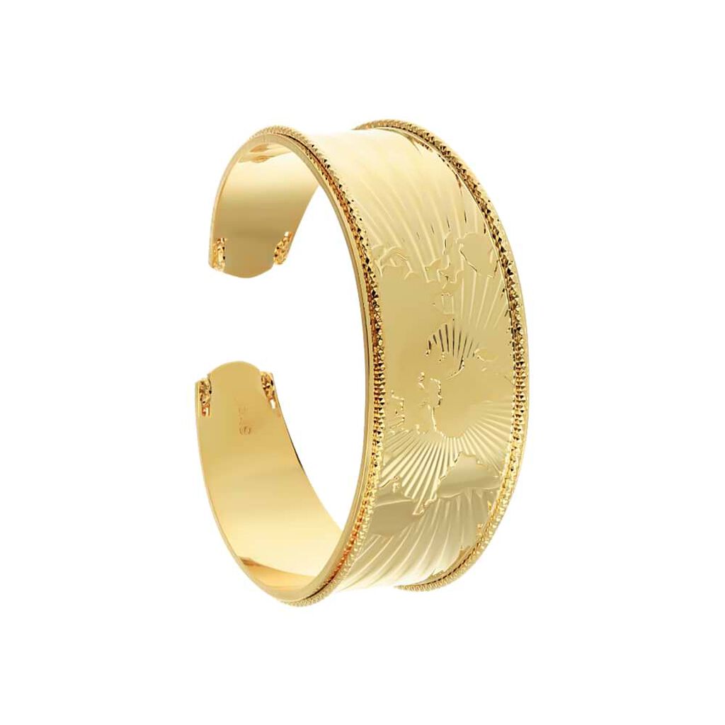 Bracciale bangle mondo in bronzo dorato - Bracciali Donna | Stroili