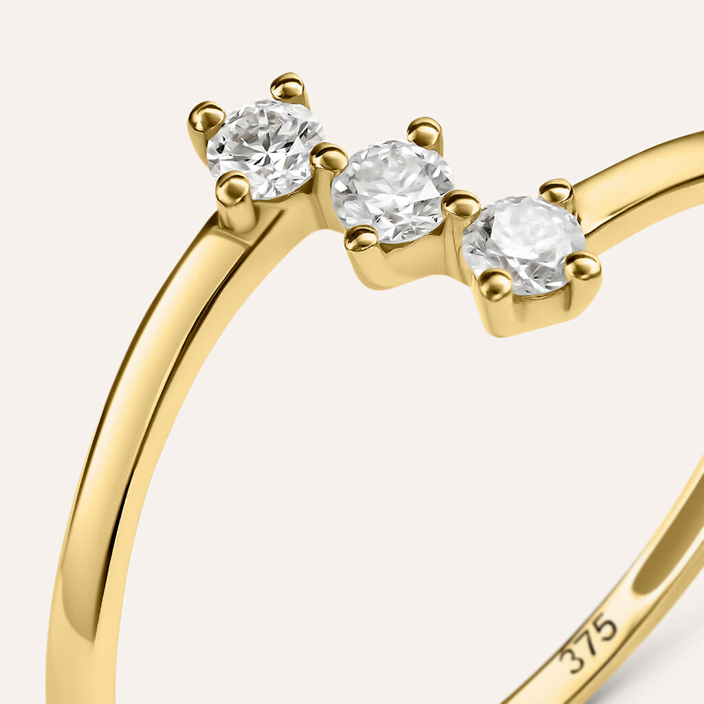 Anello Trilogy Diamade Glam Oro Giallo Diamante Lab-Grown