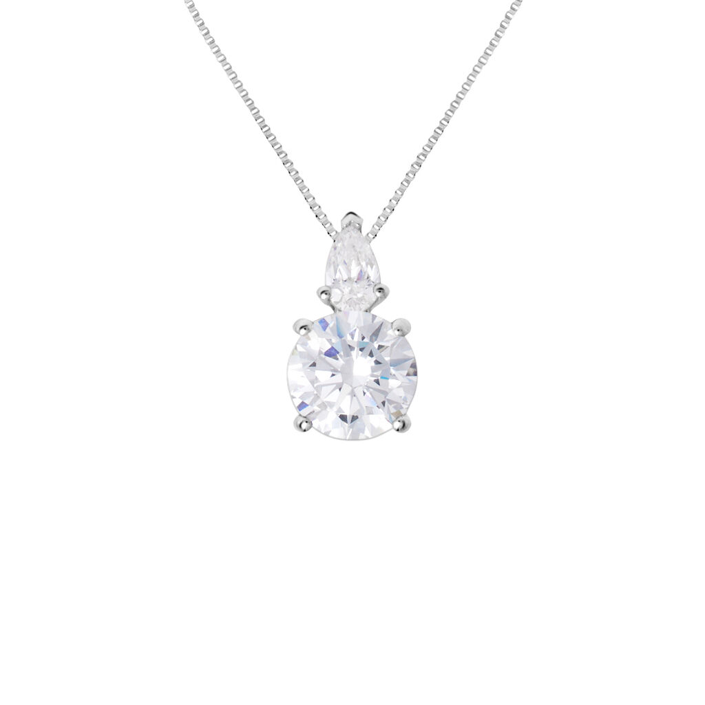 Collana Doppio Punto Luce Claire Oro Bianco Cubic Zirconia - Collane Punto Luce Donna | Stroili