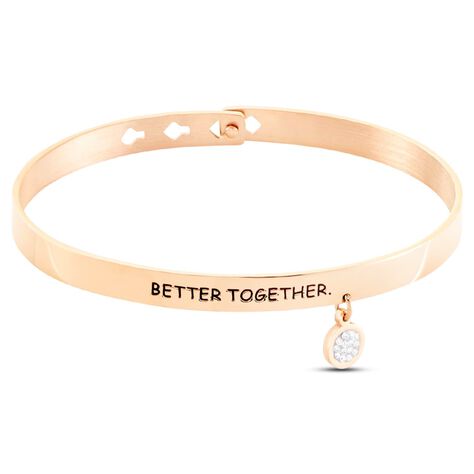 Bangle Lady Message Acciaio Rosato Friendship e Cristalli - Bracciali Donna | Stroili