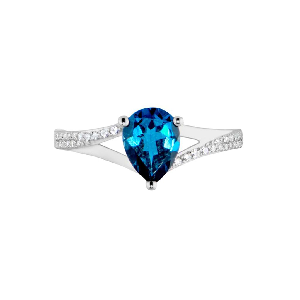 Anello Solitario Amélie Oro Bianco Topazio Cubic Zirconia - Anelli con Pietre Donna | Stroili
